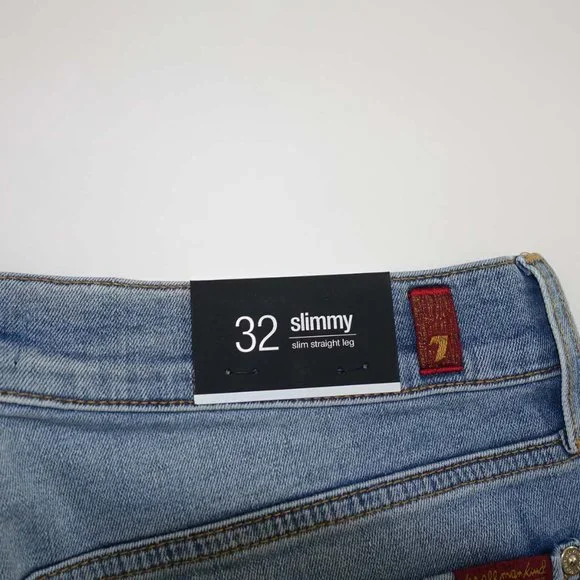 7 For All Mankind Men's Slimmy Slim Straight Jeans Size 32 x 33 NWT Laguna Wash